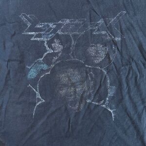 Björk Graphic T-Shirt Black Faded Print Size Medium